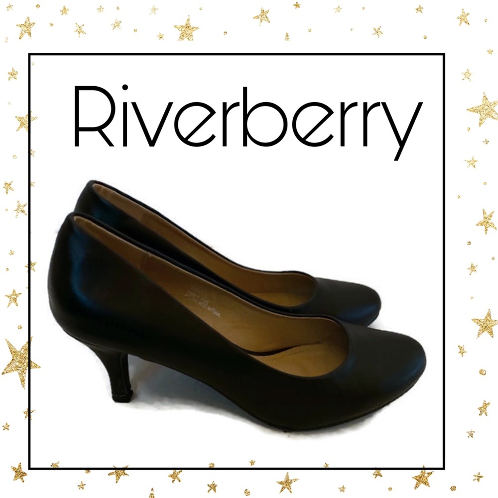 Cute Riverberry Black Women's Heels Pumps 9 - Picture 1 of 6